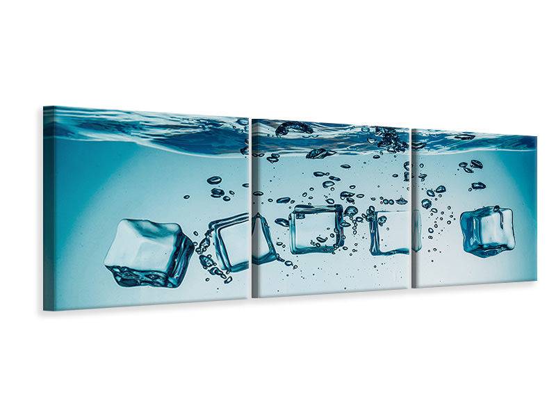 Panoramic 3-piece canvas picture ice cube quadro