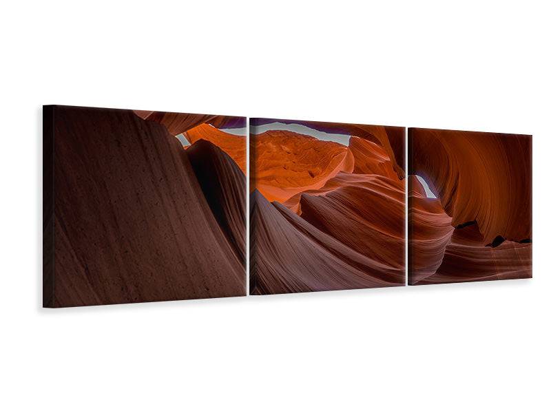 Tableau sur toile panoramique en 3 parties Fantastic Antelope Canyon