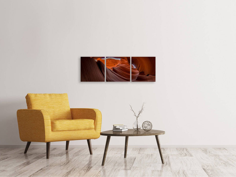 Tableau sur toile panoramique en 3 parties Fantastic Antelope Canyon