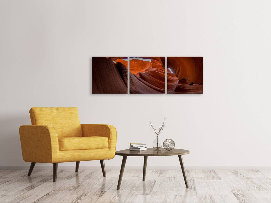 Tableau sur toile panoramique en 3 parties Fantastic Antelope Canyon