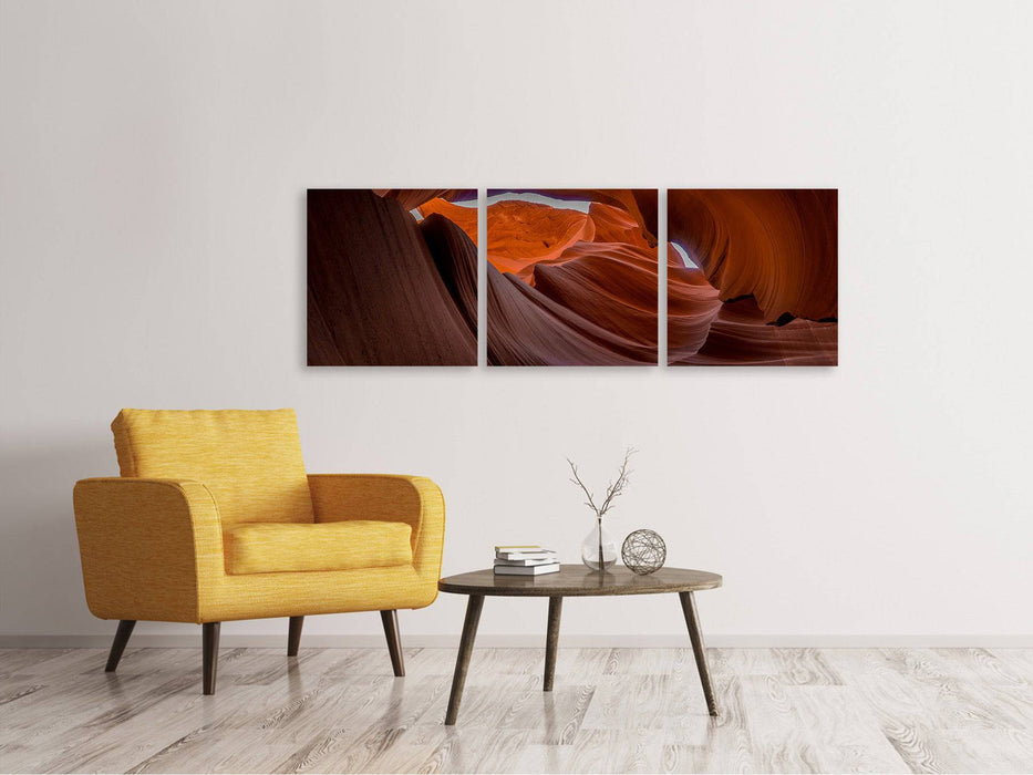 Tableau sur toile panoramique en 3 parties Fantastic Antelope Canyon