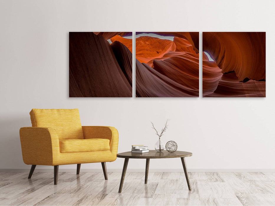 Tableau sur toile panoramique en 3 parties Fantastic Antelope Canyon