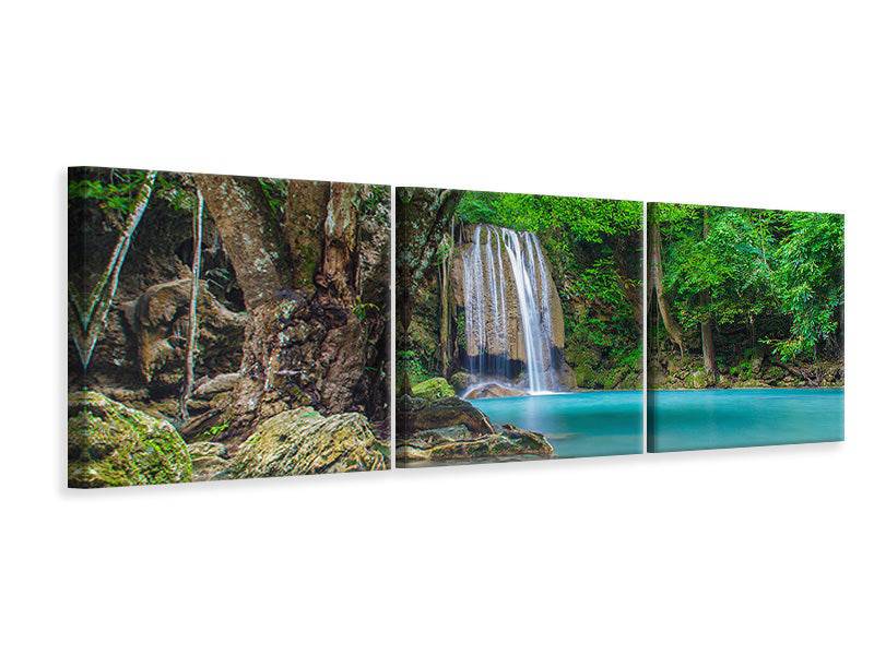 Panoramic 3-piece canvas picture of rivers