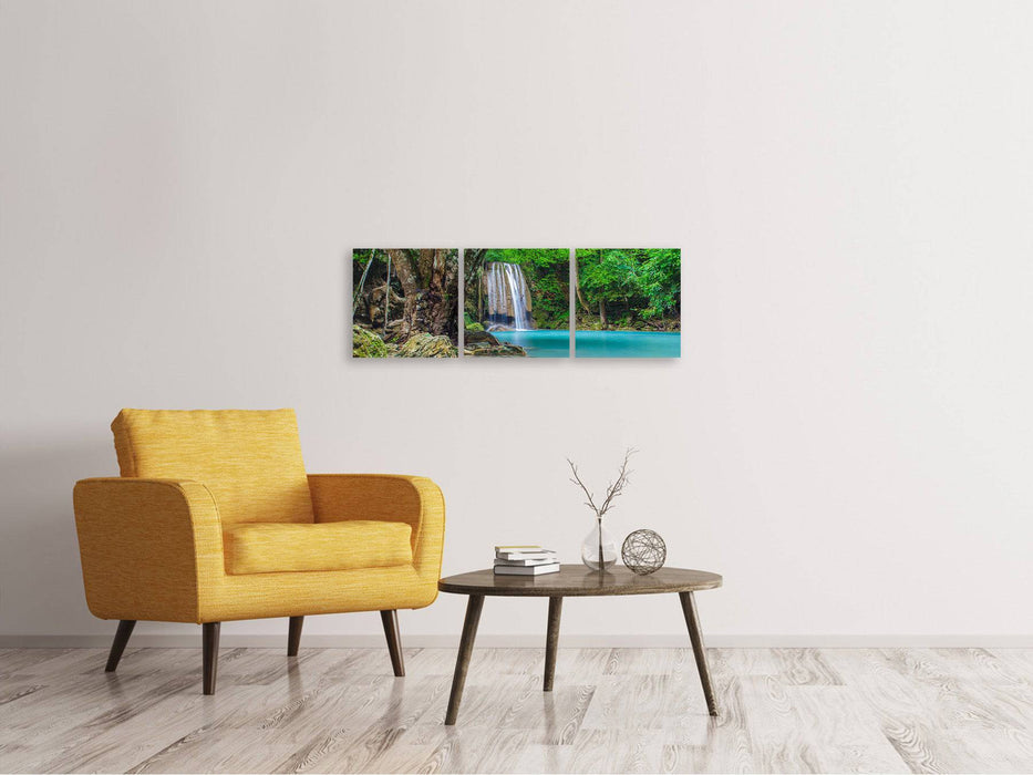 Panoramic 3-piece canvas picture of rivers