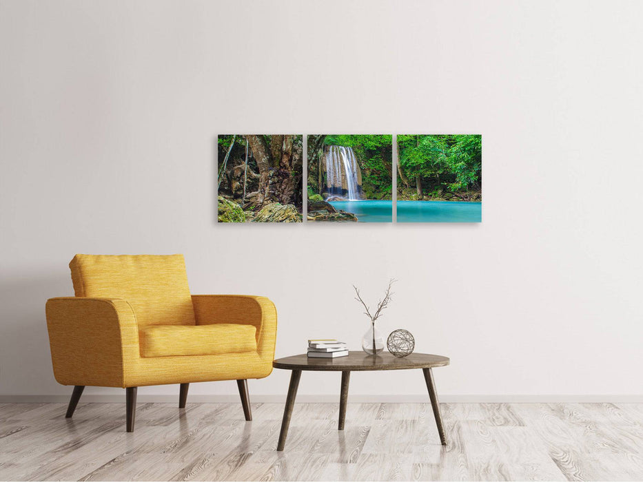 Panoramic 3-piece canvas picture of rivers