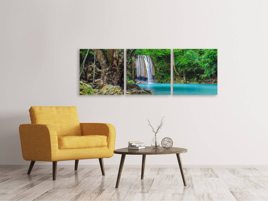 Panoramic 3-piece canvas picture of rivers