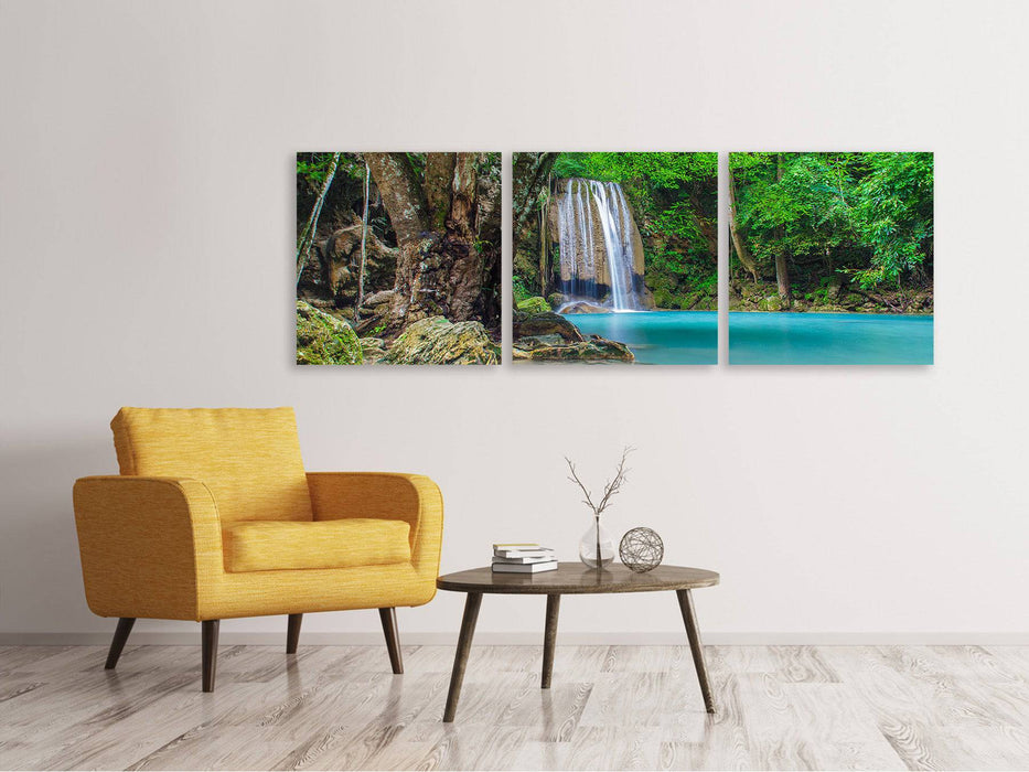 Panoramic 3-piece canvas picture of rivers