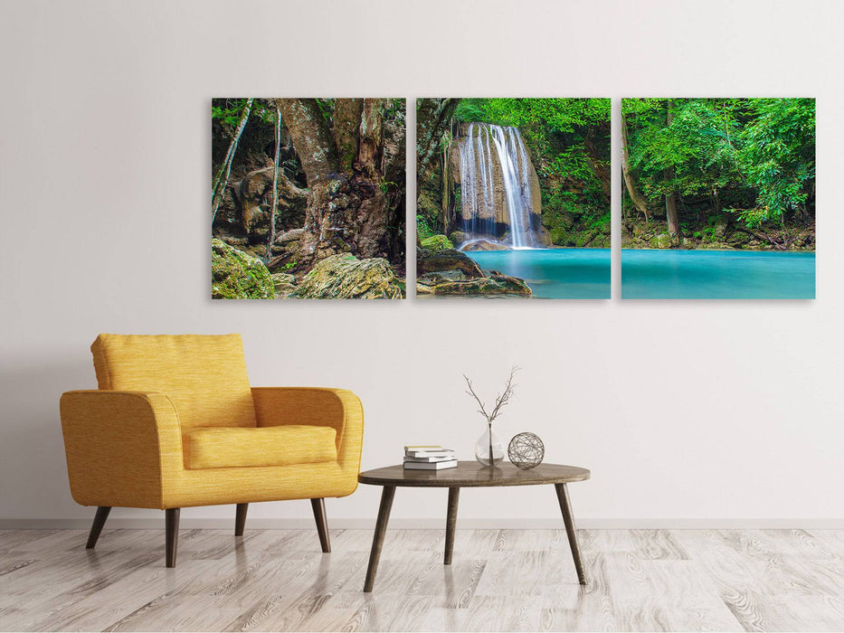 Panoramic 3-piece canvas picture of rivers