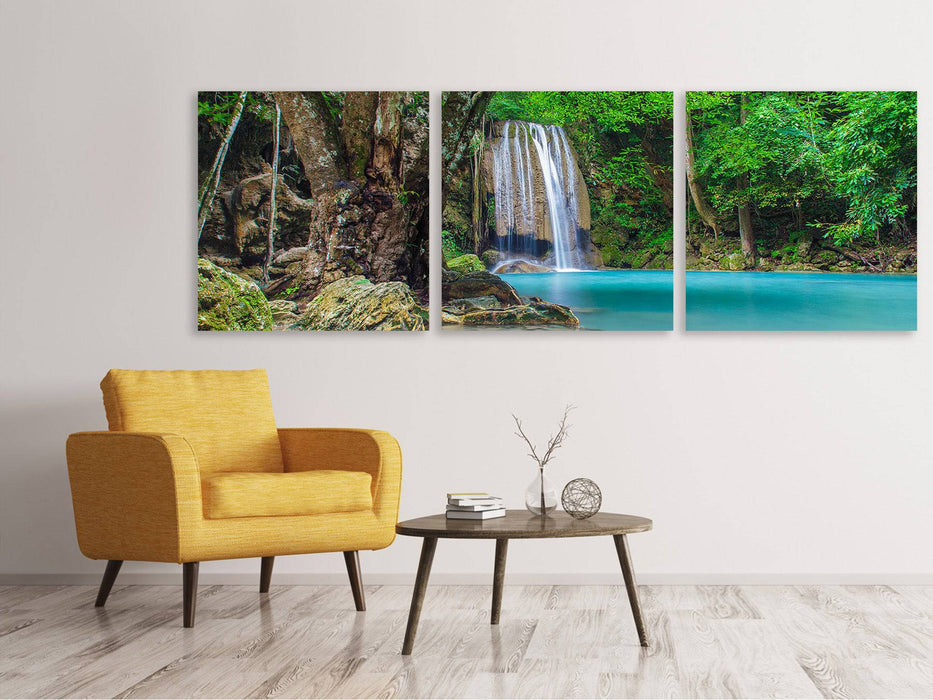 Panoramic 3-piece canvas picture of rivers