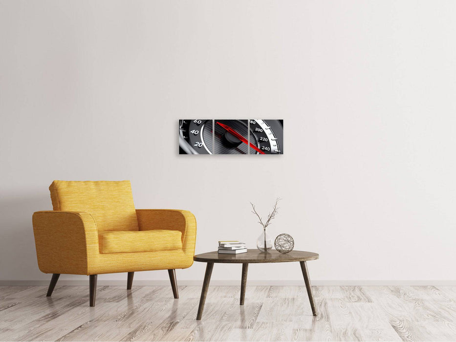 Panoramic 3-piece canvas picture Speed