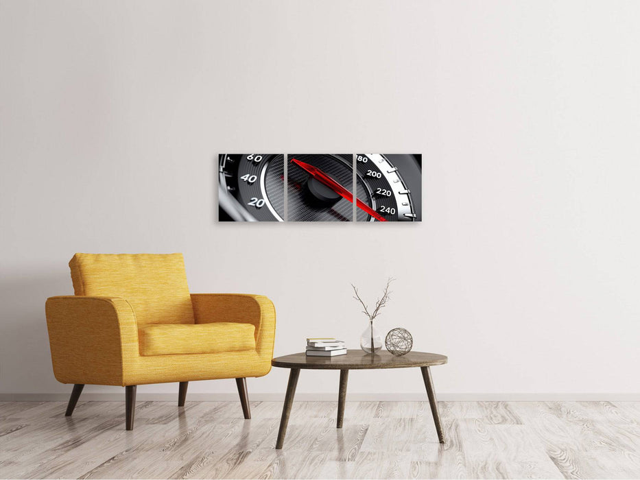 Panoramic 3-piece canvas picture Speed