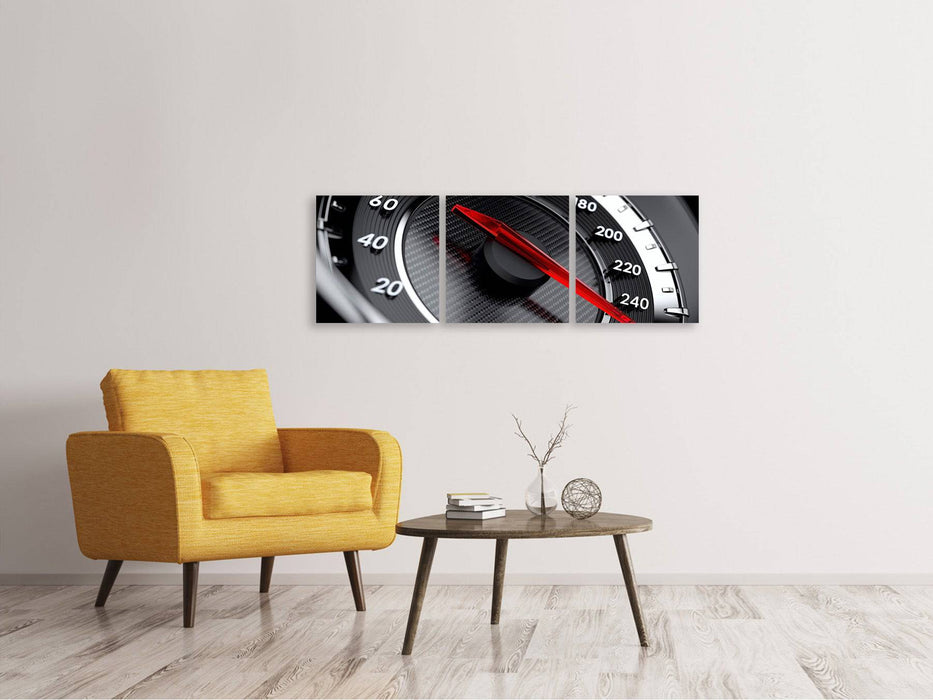 Panoramic 3-piece canvas picture Speed