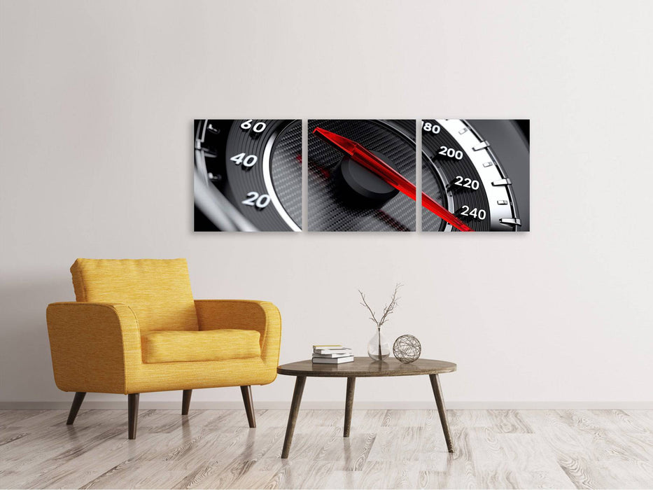 Panoramic 3-piece canvas picture Speed