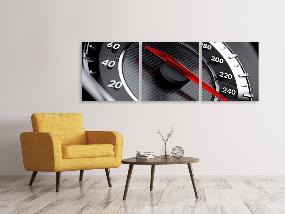 Panoramic 3-piece canvas picture Speed