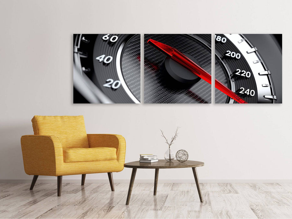 Panoramic 3-piece canvas picture Speed