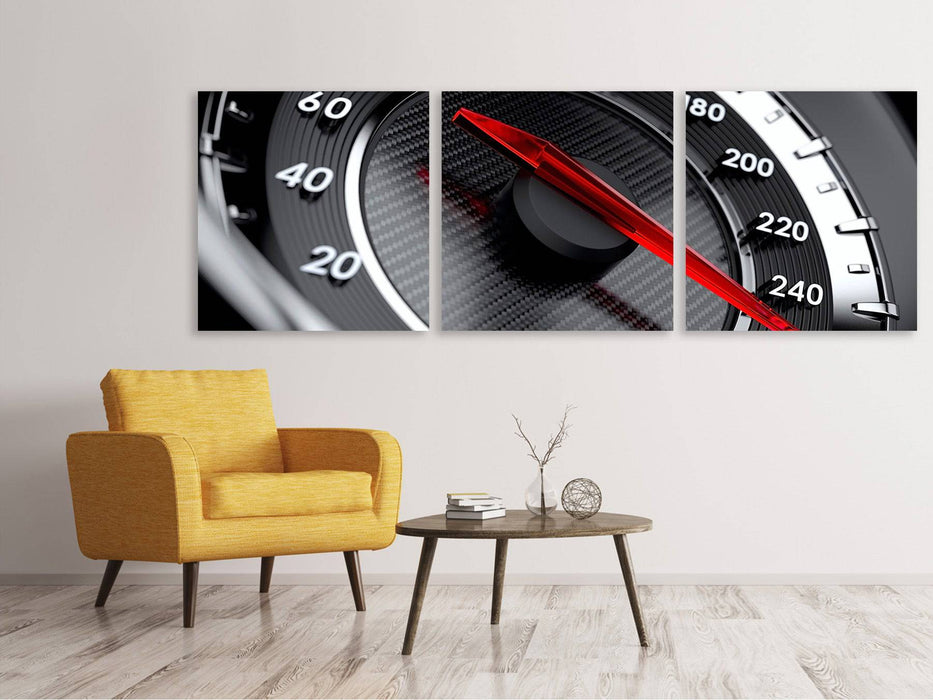 Panoramic 3-piece canvas picture Speed