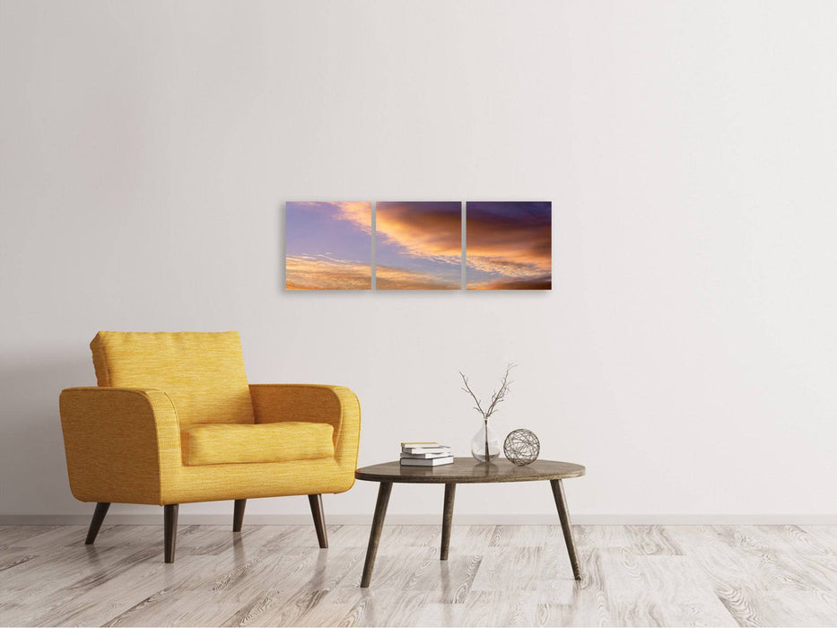 Panorama 3-piece canvas picture Heavenly