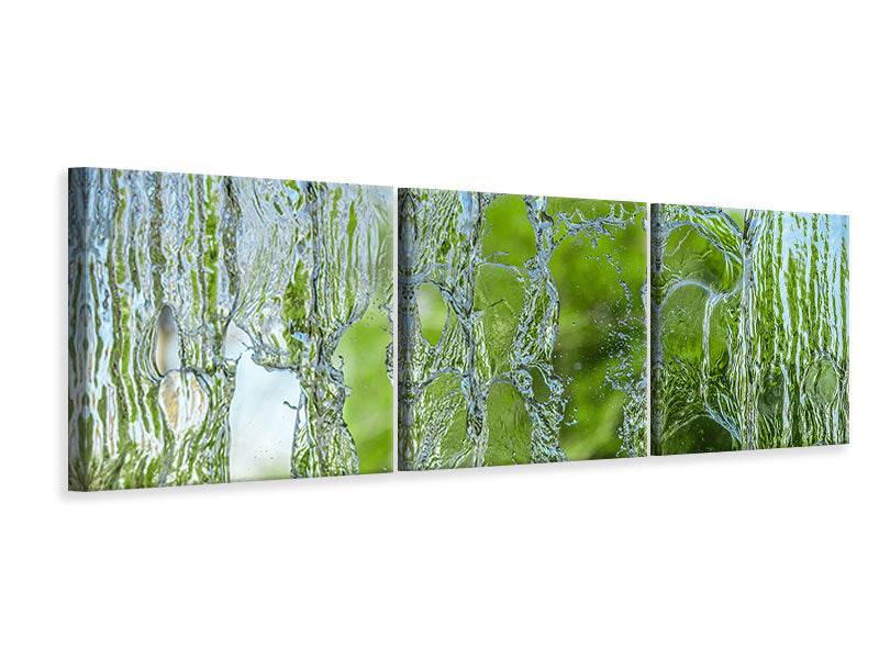 Panoramic 3-piece canvas picture Behind the waterfall