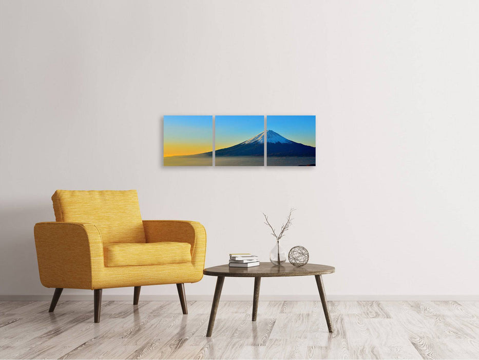 Tableau sur toile panoramique en 3 parties Imposant Mont Fuji