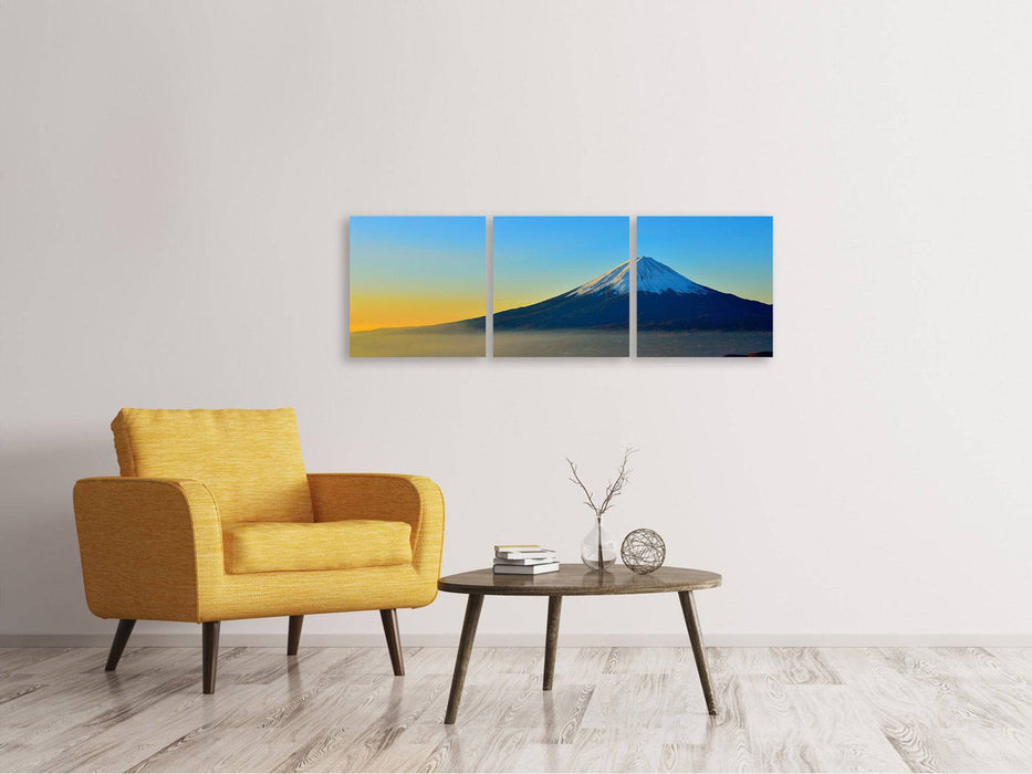 Tableau sur toile panoramique en 3 parties Imposant Mont Fuji