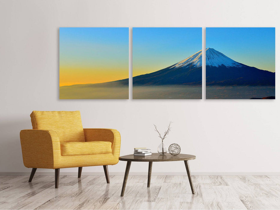 Tableau sur toile panoramique en 3 parties Imposant Mont Fuji