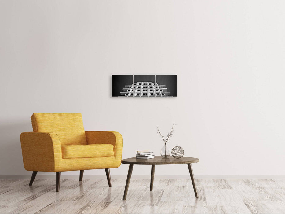 Panorama 3-piece canvas picture Imposing building