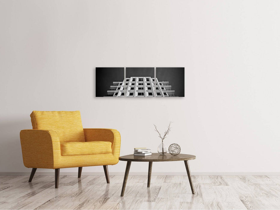 Panorama 3-piece canvas picture Imposing building