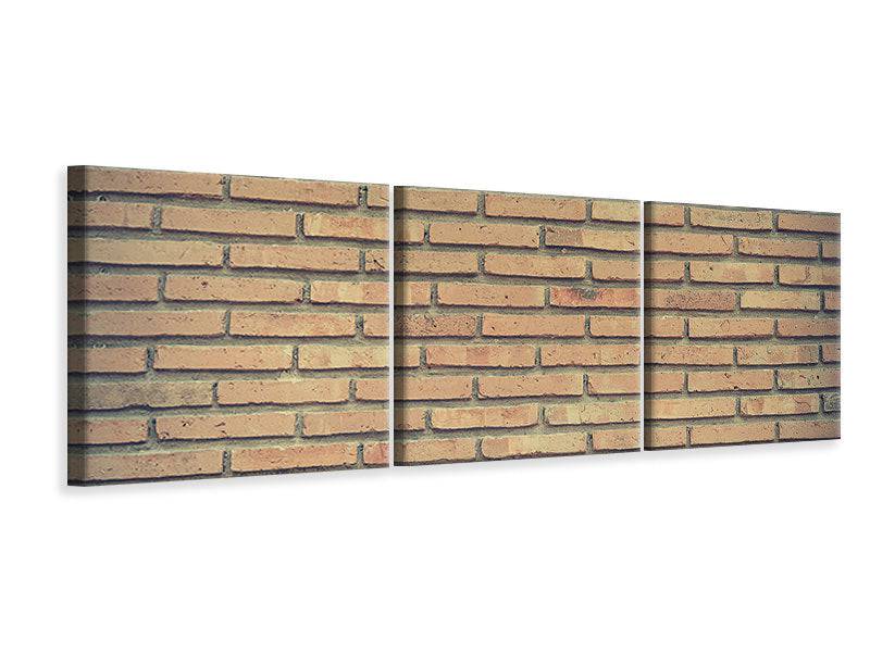 Panoramic 3-piece canvas picture Classic brick wall