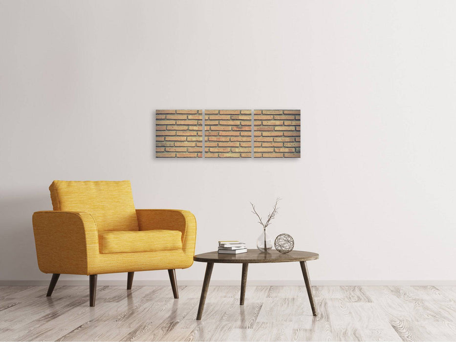 Panoramic 3-piece canvas picture Classic brick wall