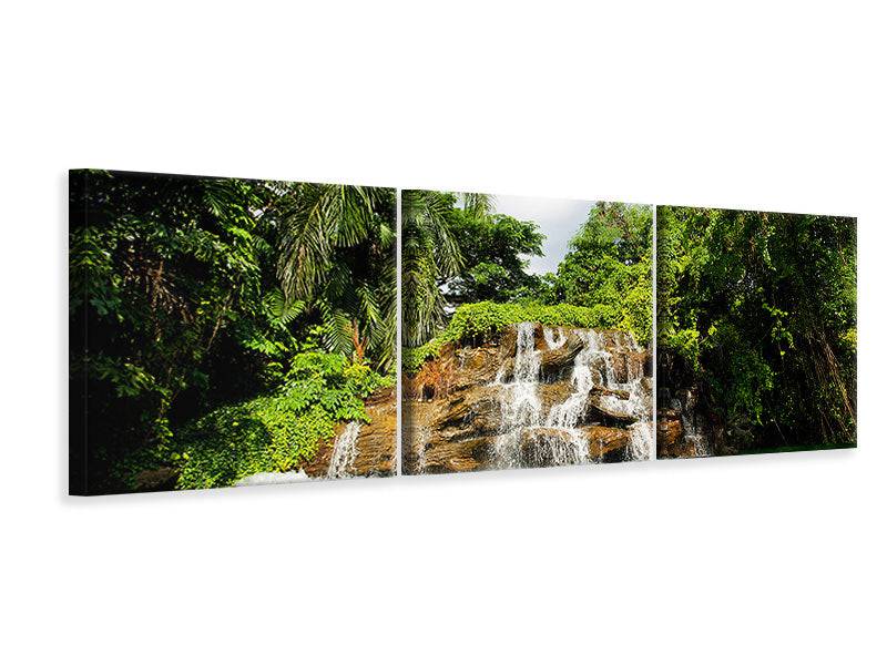 Panoramic 3-piece canvas picture lagoon