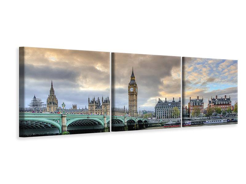 Panoramic 3-piece canvas picture London UK