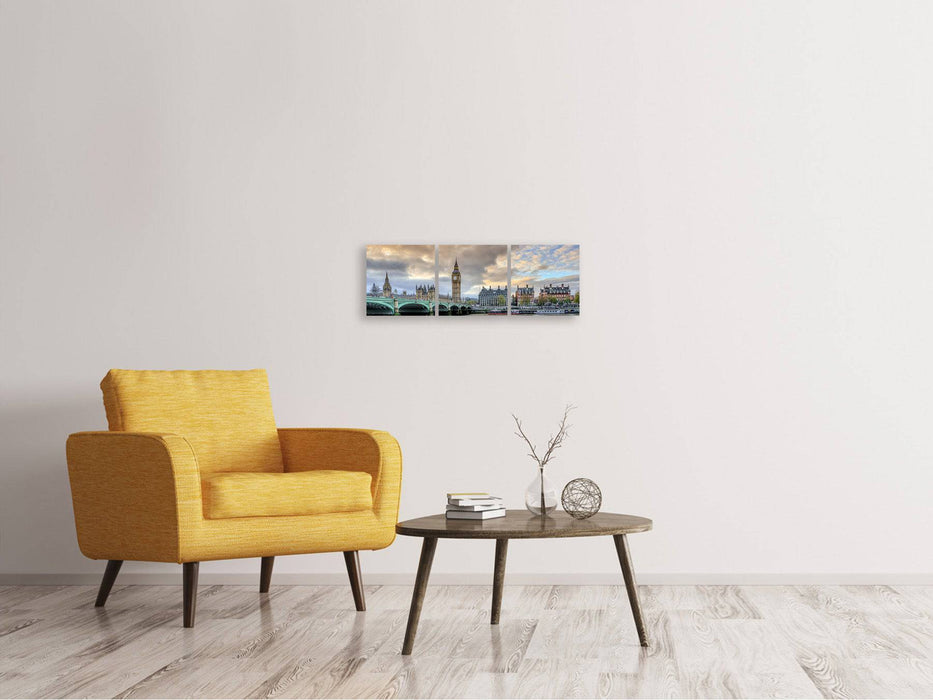 Panoramic 3-piece canvas picture London UK