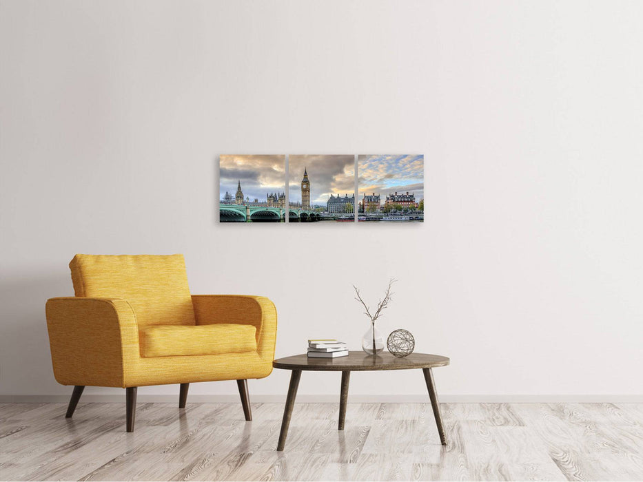 Panoramic 3-piece canvas picture London UK