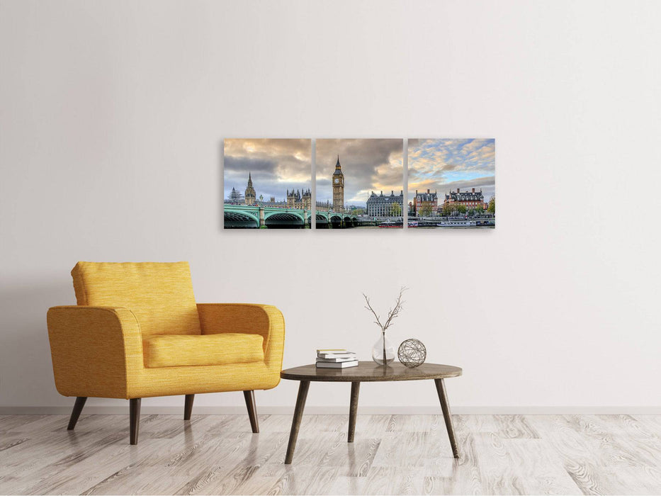 Panoramic 3-piece canvas picture London UK