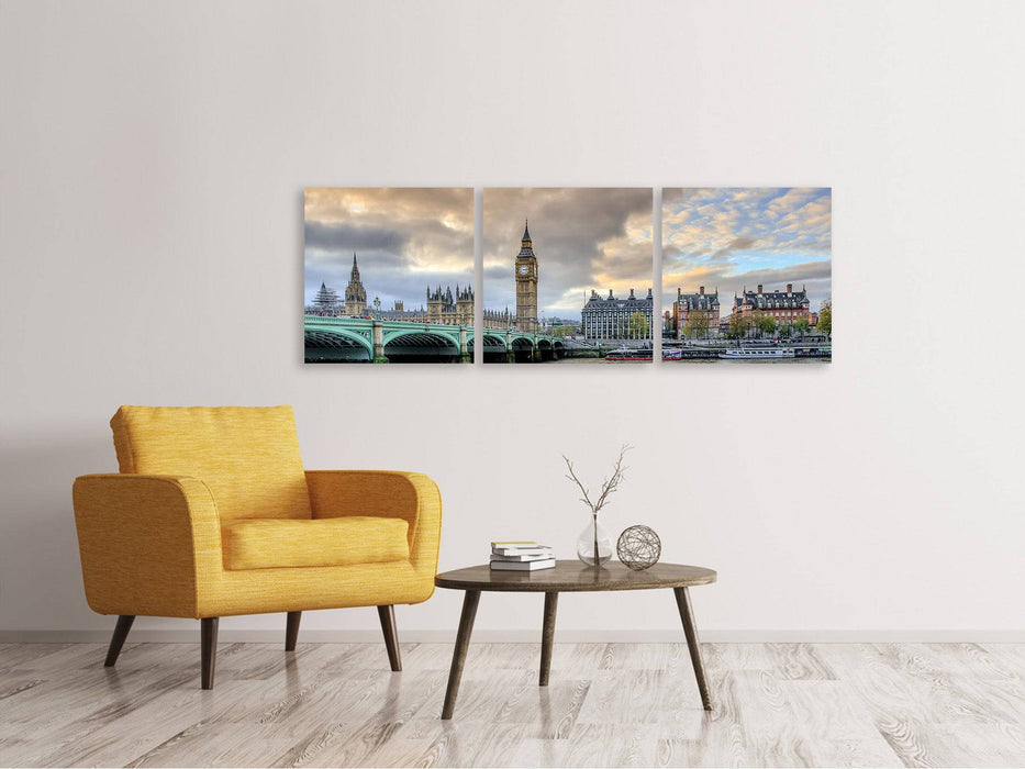 Panoramic 3-piece canvas picture London UK