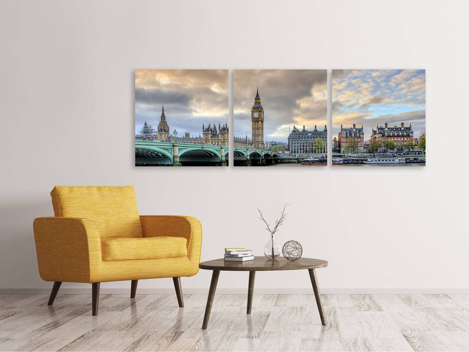 Panoramic 3-piece canvas picture London UK