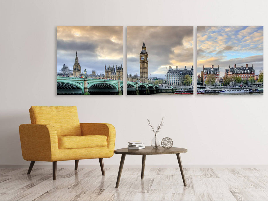 Panoramic 3-piece canvas picture London UK