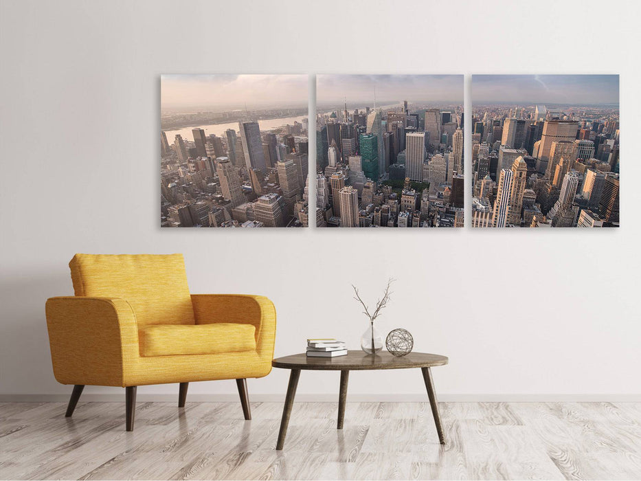 Panorama Leinwandbild 3-teilig Manhattan