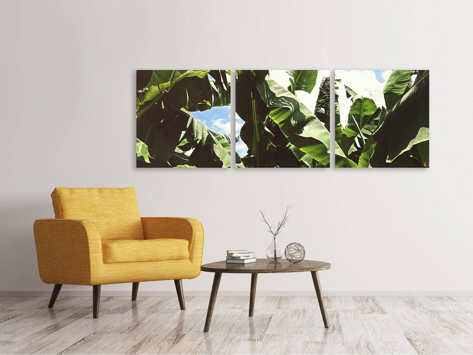 Tableau sur toile panoramique en 3 parties Au milieu de la jungle