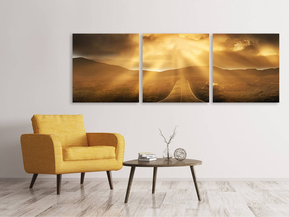 Tableau sur toile panoramique en 3 parties Rue Mystique