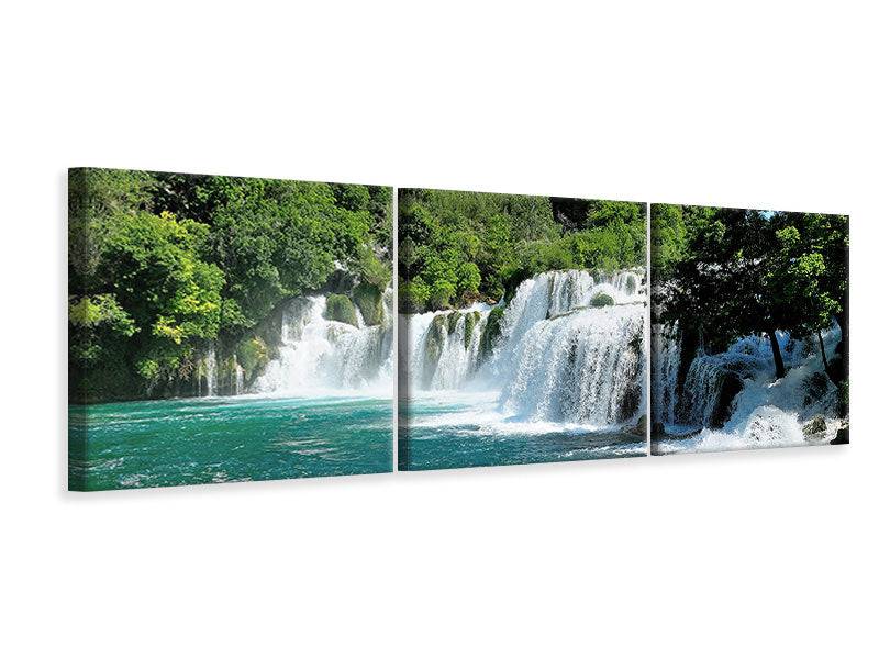 Panorama 3-piece canvas picture nature spectacle