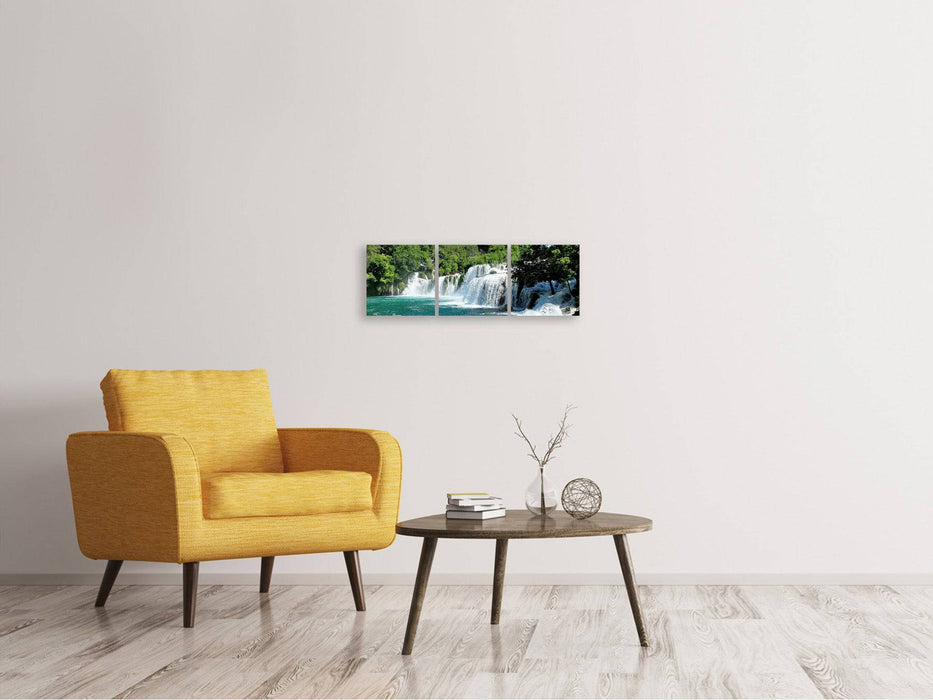 Panorama 3-piece canvas picture nature spectacle