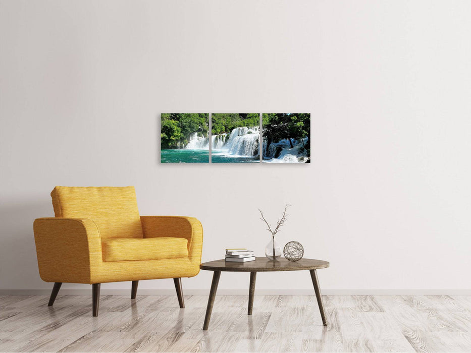 Panorama 3-piece canvas picture nature spectacle