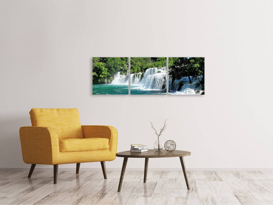 Panorama 3-piece canvas picture nature spectacle