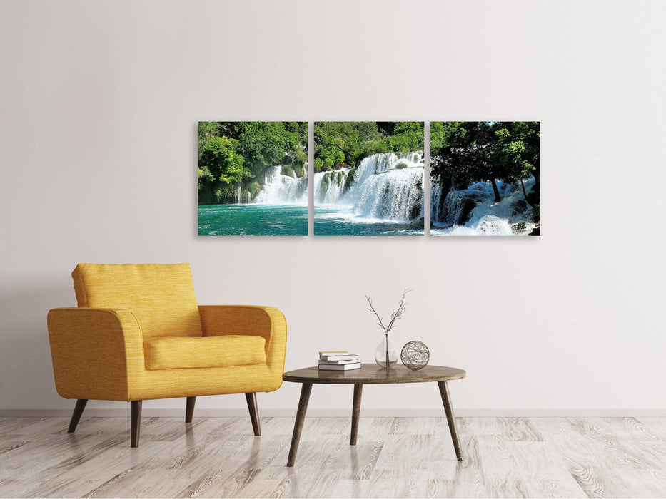 Panorama 3-piece canvas picture nature spectacle