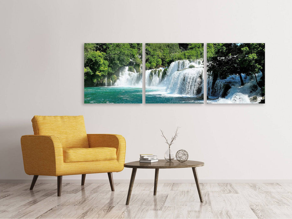 Panorama 3-piece canvas picture nature spectacle