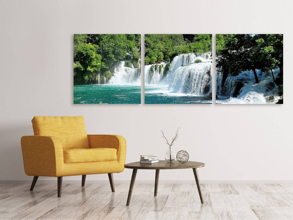 Panorama 3-piece canvas picture nature spectacle