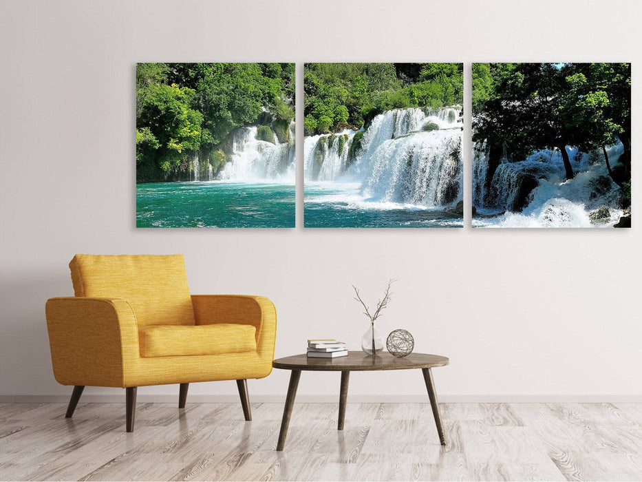 Panorama 3-piece canvas picture nature spectacle