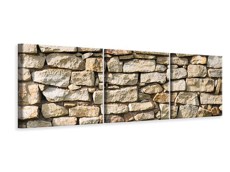 Panorama canvas picture 3 pieces natural stones