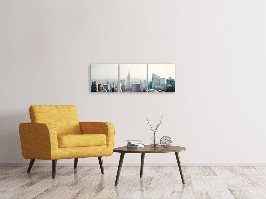 Panorama 3-piece canvas picture NYC